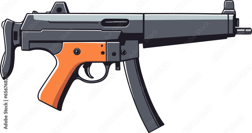 A vector of a firearm on a white background