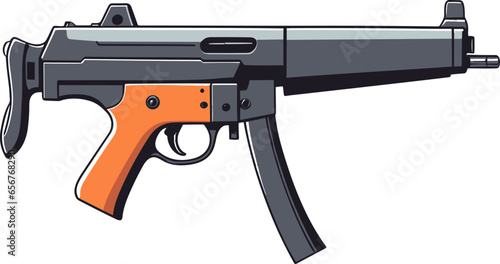 A vector of a firearm on a white background
