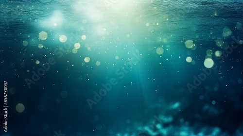 underwater world background with lightleaks bubbles and bokeh