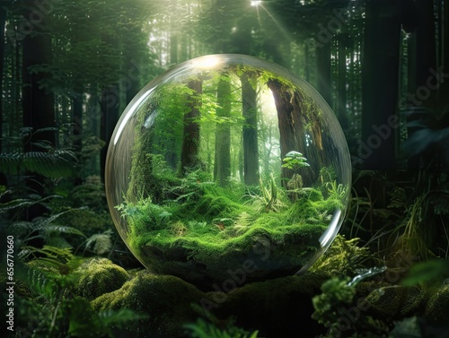 Environmental crystal globe design concept