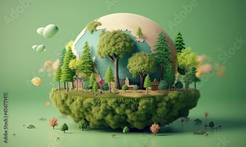 Environmental crystal globe design concept