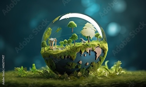 Environmental crystal globe design concept © Asha.1in