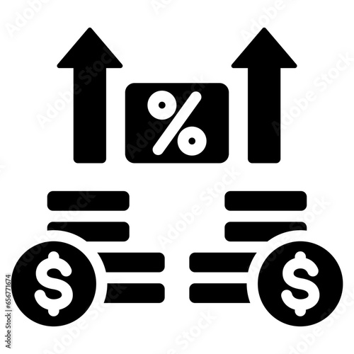 Profit Margin Glyph Icon