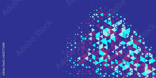  Multicolored abstract Triangle background with variety of triangular shapes and colors, triangles or concave with Copy space 
