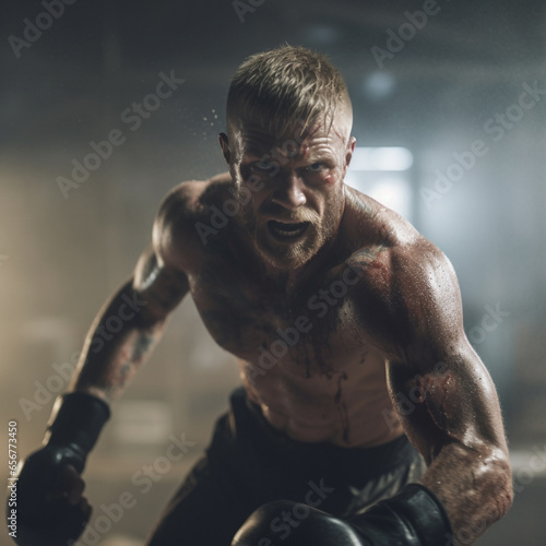 Wallpaper Mural angry fighter ready to for a fight Torontodigital.ca