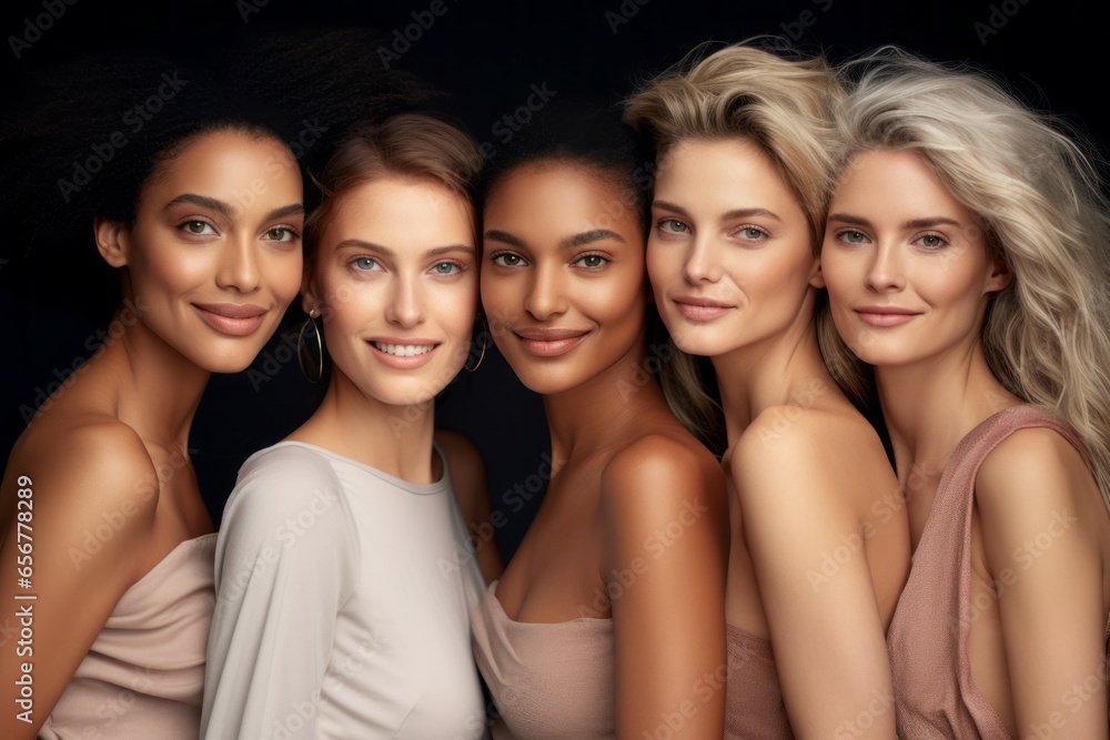 A group of different women. Background with selective focus and copy space A group of different women. Background with selective focus and copy space