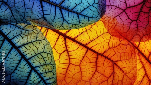 close up of tree leaves with microscopy confocal laser scanning microscope