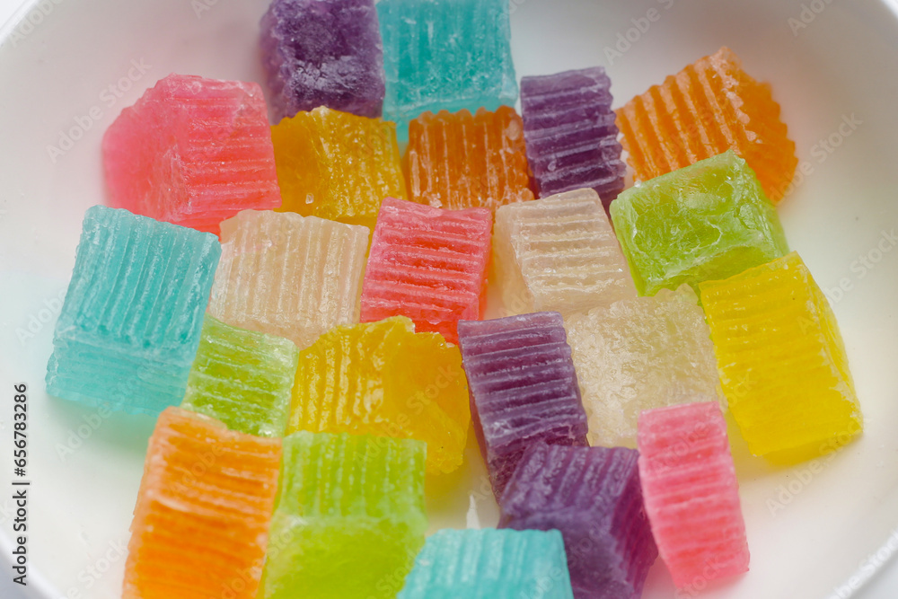 Colorful crispy jelly. Thai sweet dessert Colorful crispy jelly. Thai sweet dessert