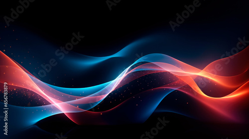 Abstract with dynamic particles futuristic wave background