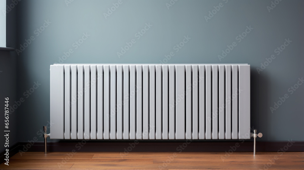 Generative AI, steel panel vertical heating radiator in the interior ...