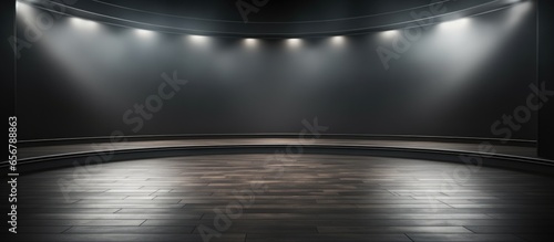 Dark grey gradient background spotlight on empty studio room