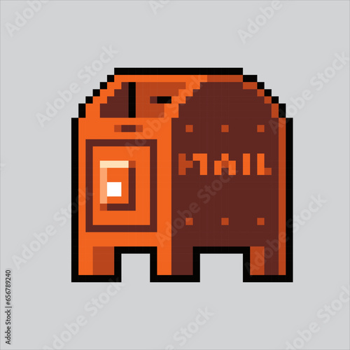 Pixel art illustration mailbox. Pixelated mailbox. mail box letter office icon
pixelated for the pixel art game and icon for website and video game. old school retro.