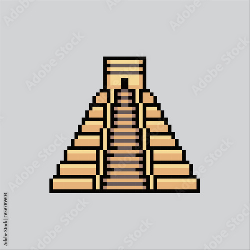 Pixel art illustration Mayan Temple. Pixelated pyramid temple. Mayan Kukulcan Pyramid temple
France landmark icon pixelated for the pixel art game and icon for website and video game.
old school retro