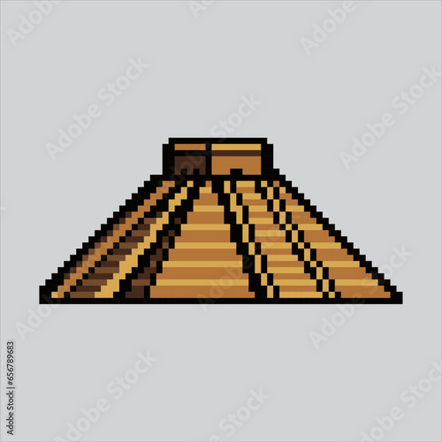Pixel art illustration Mayan Temple. Pixelated pyramid temple. Mayan Kukulcan Pyramid temple
France landmark icon pixelated for the pixel art game and icon for website and video game.
old school retro