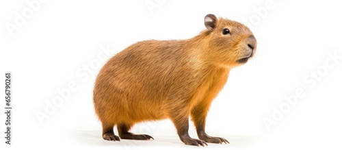 Capybara on plain background