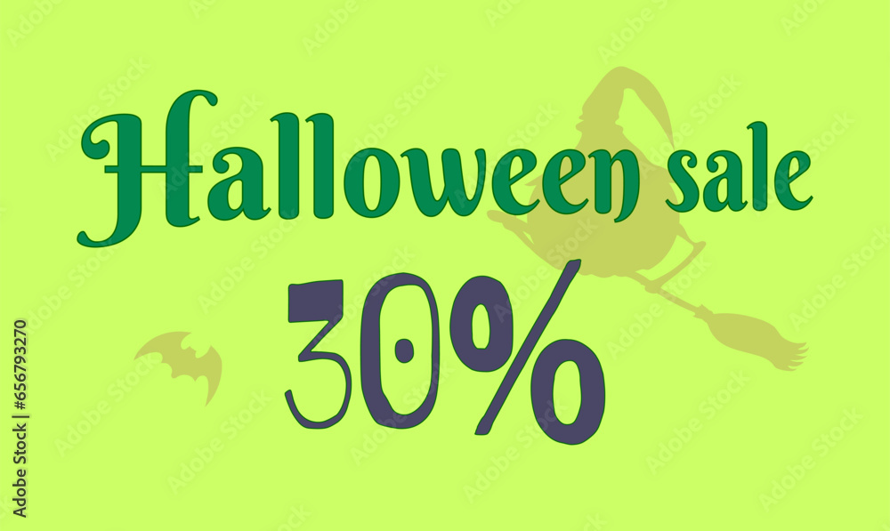Naklejka premium Halloween sale 30%. Discount. Illustration