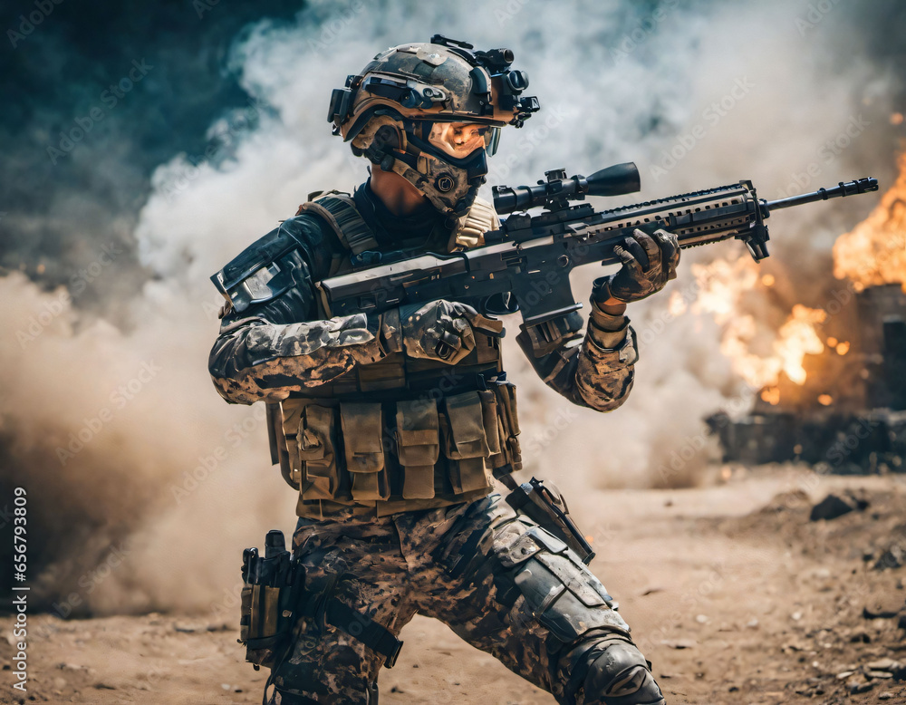 A cyborg soldier fighting in a war zone trail cam footage, photo realistic, hyper ornate details, photographed, bookend, particulars, ultra detail generative AI A cyborg soldier fighting in a war zone trail cam footage, photo realistic, hyper ornate details, photographed, bookend, particulars, ultra detail generative AI