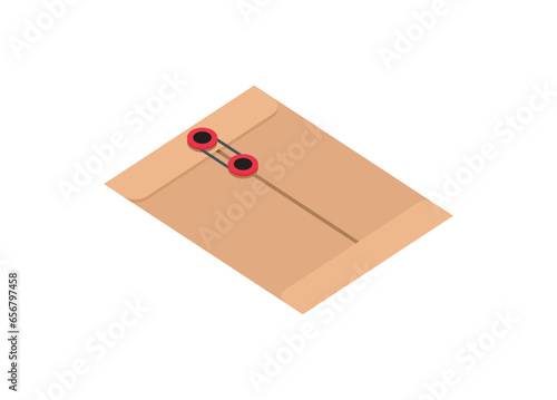 Mail envelope in isometric view. Simple flat illustration.