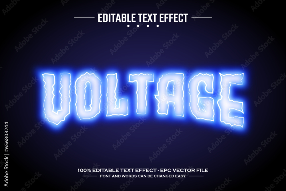Voltage 3D editable text effect template
