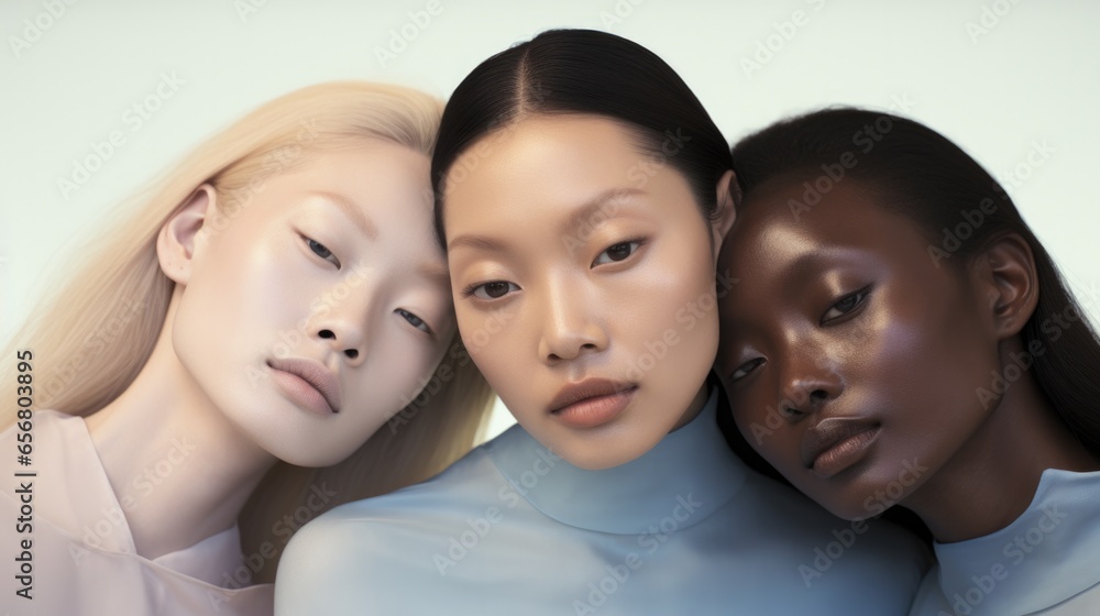 A group of three women posing for a picture. Generative AI. A group of three women posing for a picture. Generative AI.