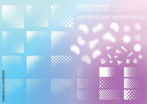 ビジネス　ドットグラデ　背景素材セット