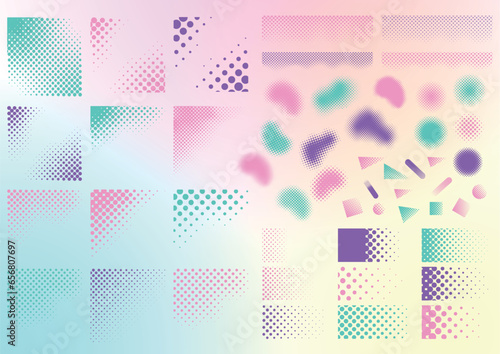 ビジネス　ドットグラデ　背景素材セット