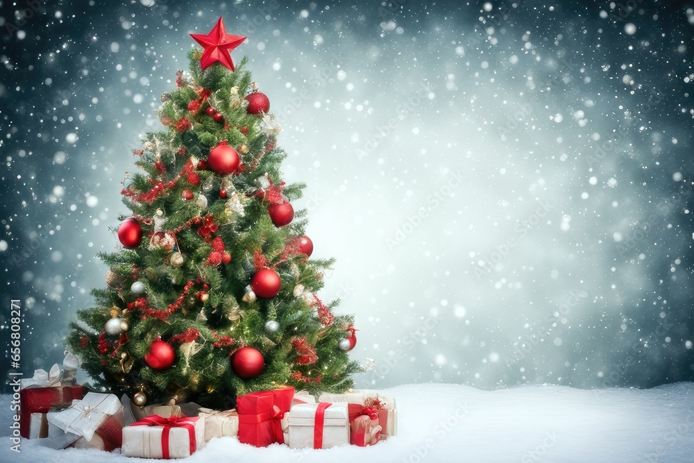 Festive Christmas Tree Background