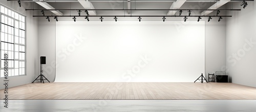 Isolated front view of a photo studio backdrop
