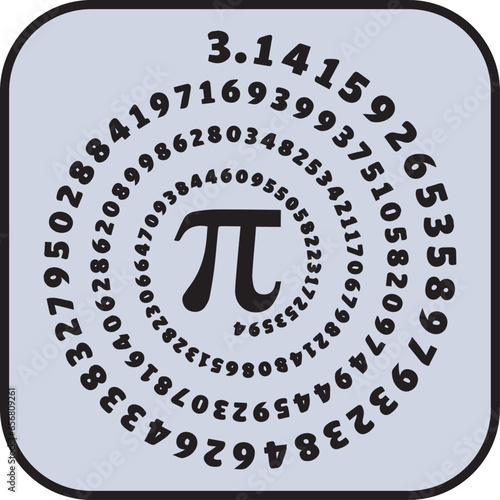 Pi Number Vector Image Illustration Pictogram on Background