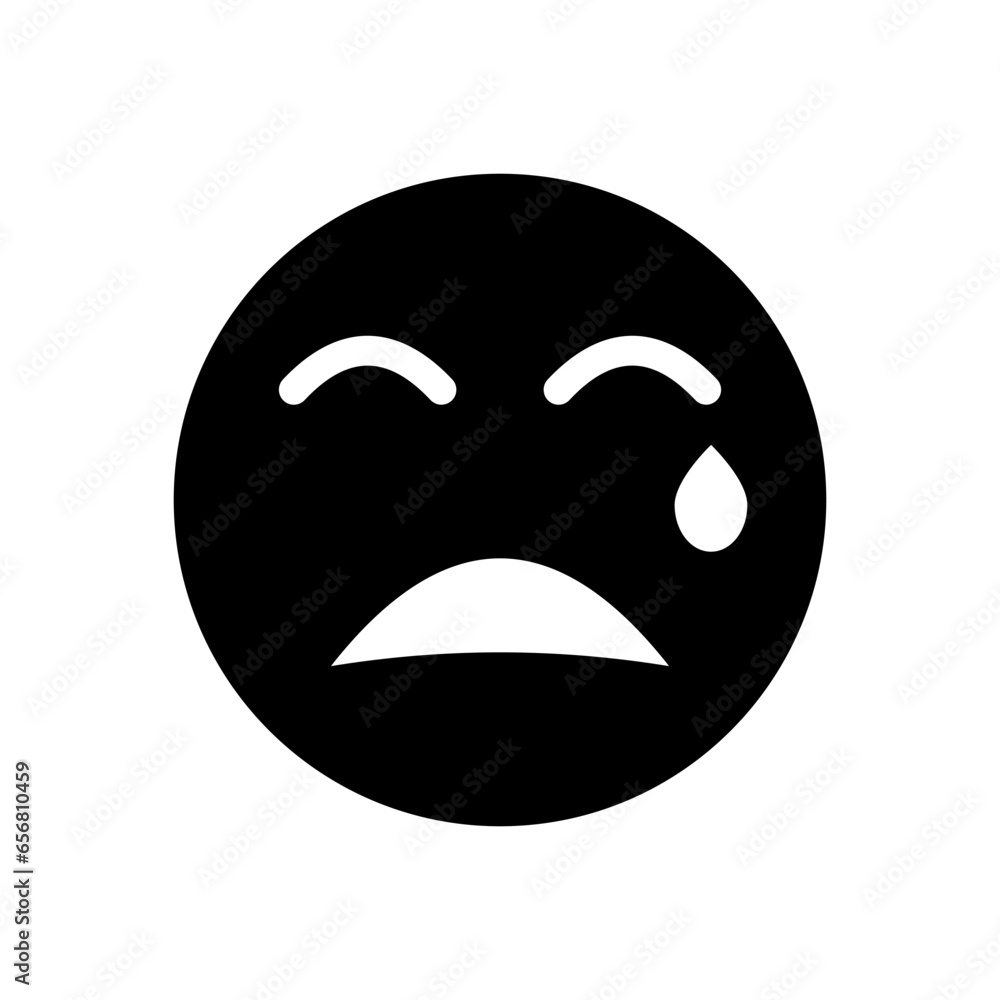 crying glyph icon illustration vector graphic. Simple element illustration vector graphic, suitable for app, websites, and presentations isolated on white background crying glyph icon illustration vector graphic. Simple element illustration vector graphic, suitable for app, websites, and presentations isolated on white background