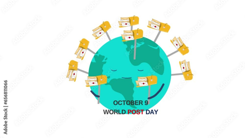 people around the world World Post Day is celebrated every year on 9 october animation video people around the world World Post Day is celebrated every year on 9 october animation video