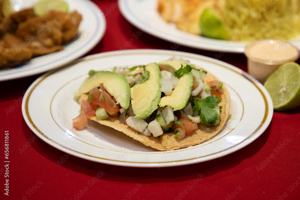 tostada ceviche