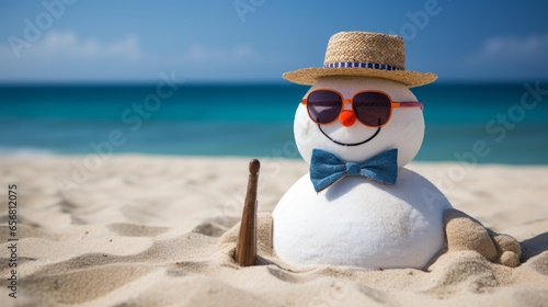 Snowman on the beach