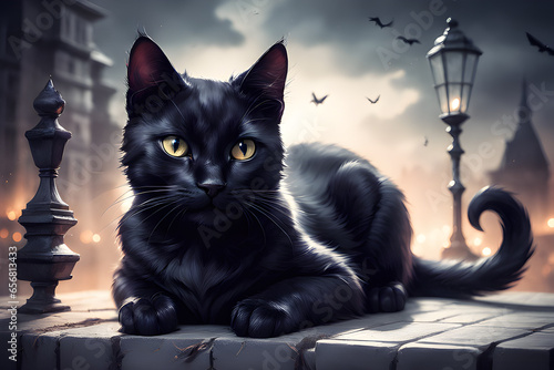 Black cats lurking in the background