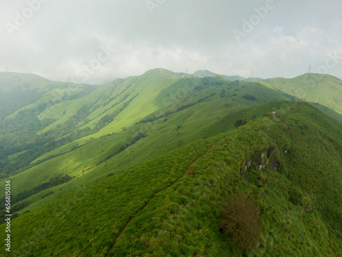 Aerial view of Beautiful natural scenery mountain in India photo