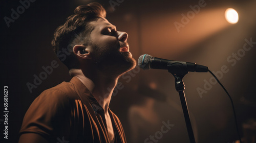 Singer singing silhouette