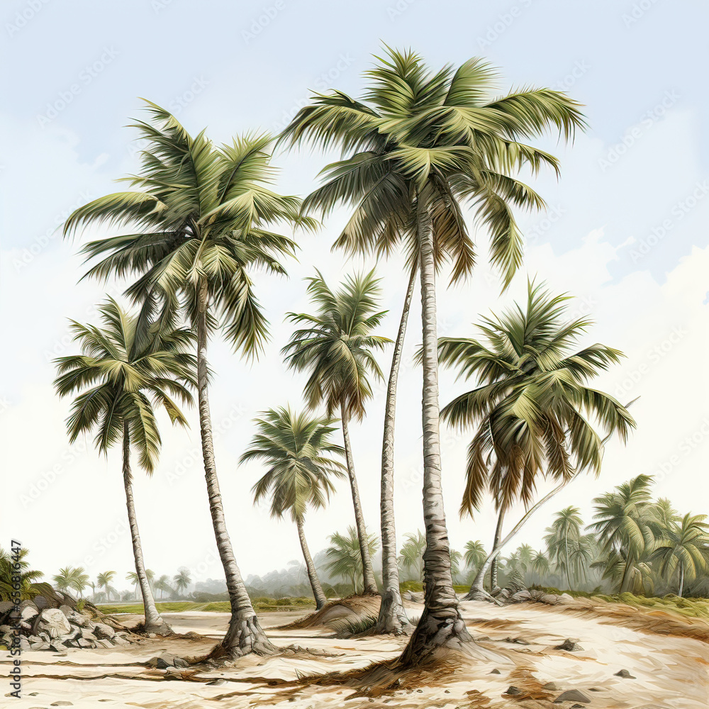 Obraz premium palm trees on the beach