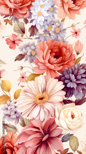 Hand drawn beautiful floral pattern background picture
