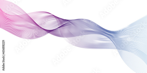 Wave vector element with abstract blue lines. Curve flow motion illustration, Vector lines, Modern background design.