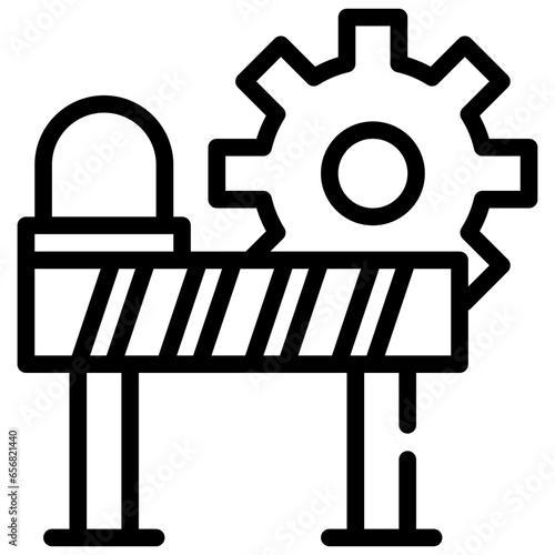 barrier light cog gear closed construction beware simple line
