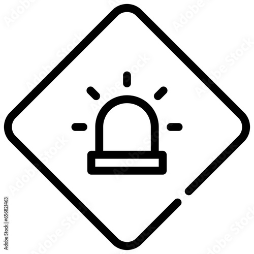 light siren warning beware construction simple line