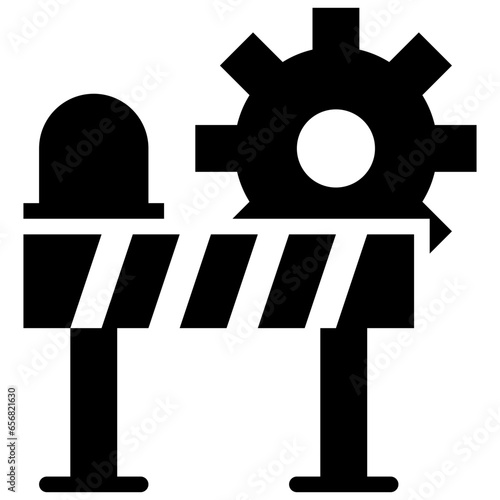 barrier light cog gear closed construction beware solid glyph