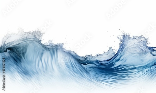 waves of water, isolated on white background cutout AI 