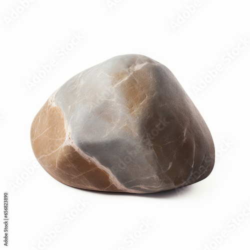 river stone isolated on white background cutout, Generative AI 