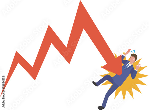 株価の下落が直撃する男性