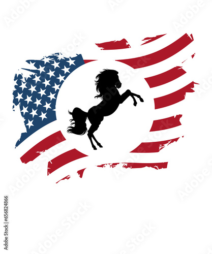 Patriotic horse of America photo