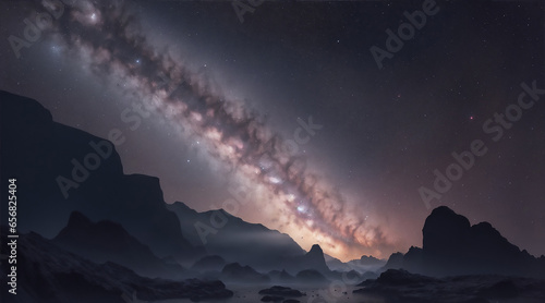Realistic milky way perfect composition