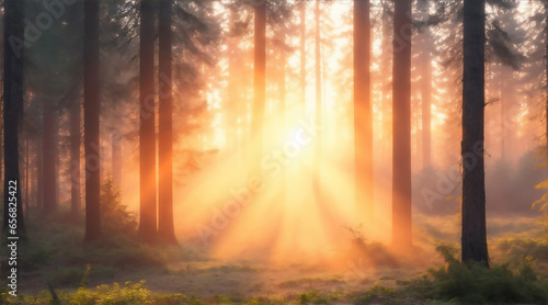 Sunrise In the Forest