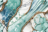 Elegant mint and azure marble with a touch of white