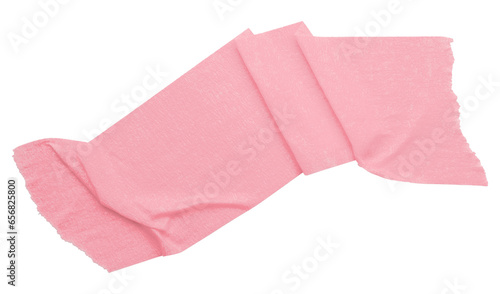 pink crumpled torn tape isolated on transparent background